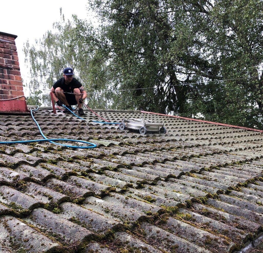 Behandling inför målning av betongpannor